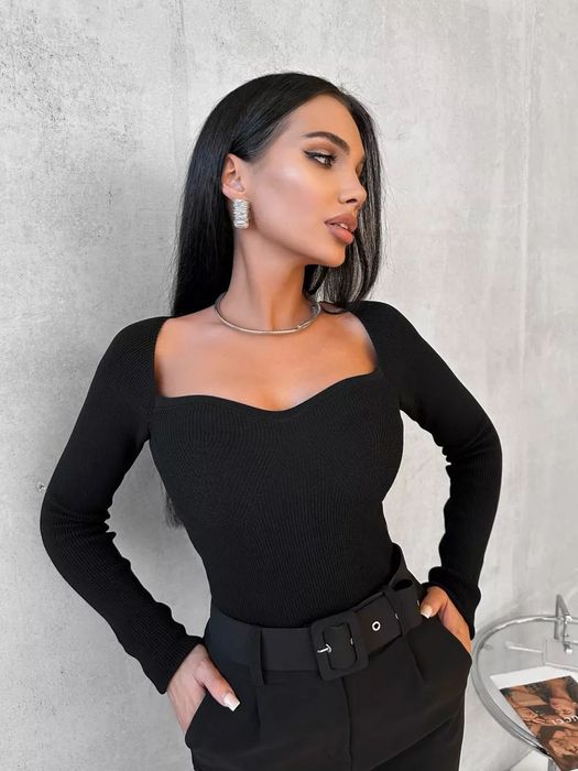 Скидки! Новый Вязаный Лонгслив в Двух Расцветках Турция