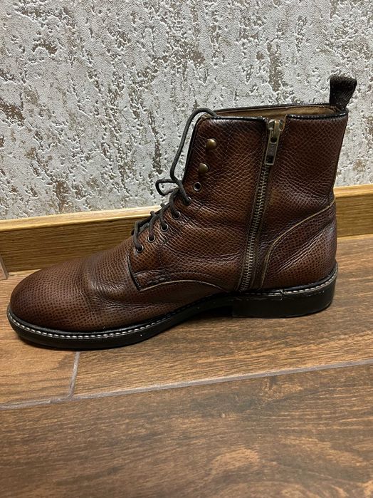 Мъжки зимни боти Massimo Dutti - естествена кожа, размер 44, кафяв