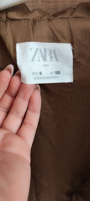 Детско палто Zara с качулка с пух