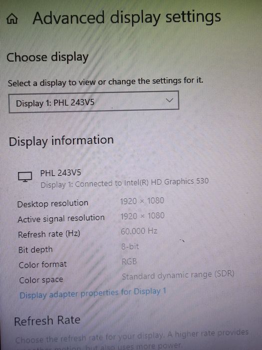 Monitor Phillips 24" model 243v5