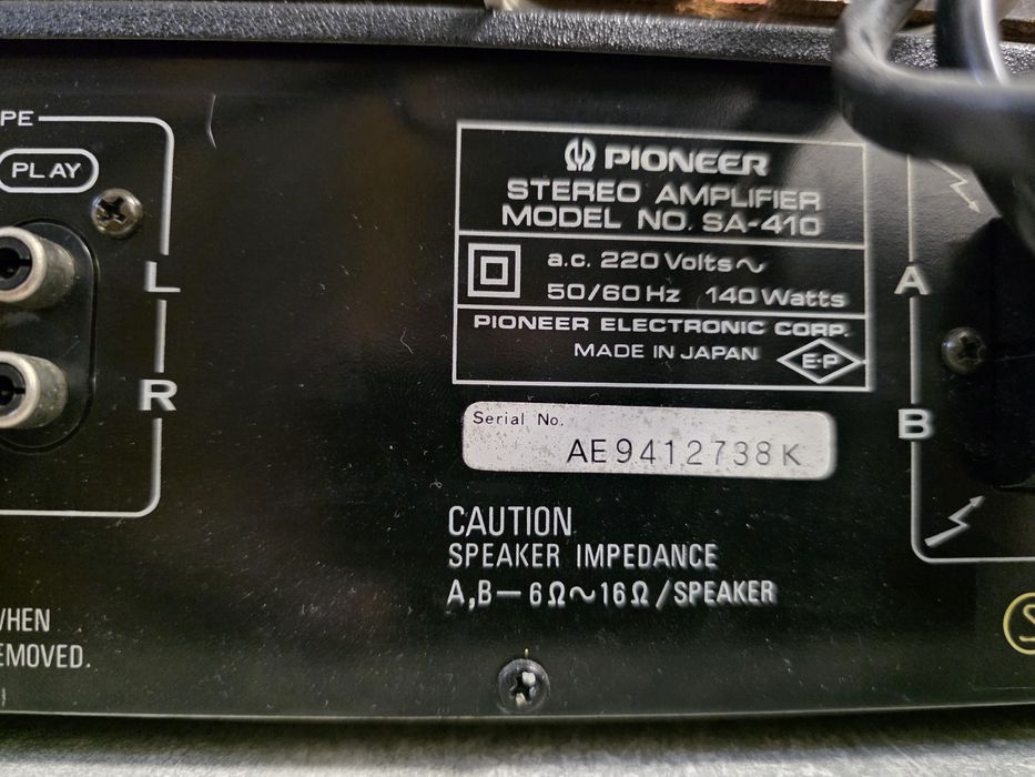 Amplificator Pioneer SA-410 +tuner TX-410L în stare perfectă (ca nou)