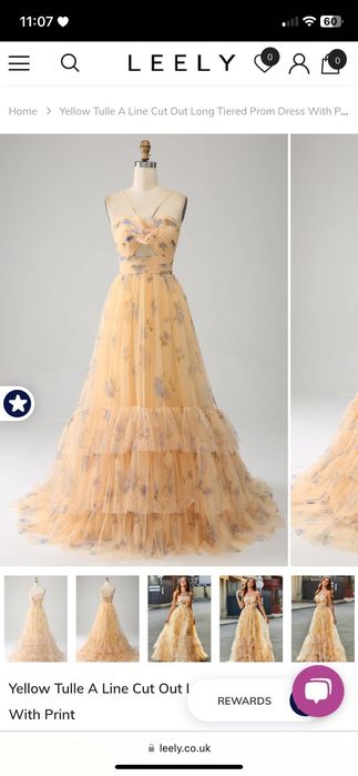 Чисто нова Жълта бална рокля