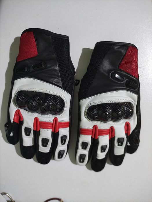Manusi moto piele naturala SM Striker Red-White Short S, M, L, XL, 2XL