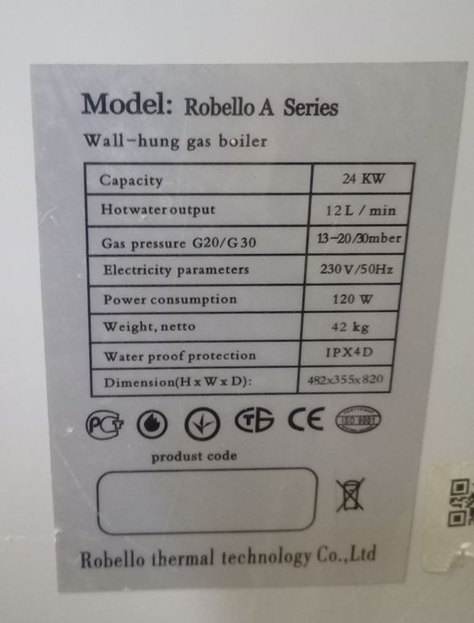 Двухконтурные котлы Robello A Series 24 kw