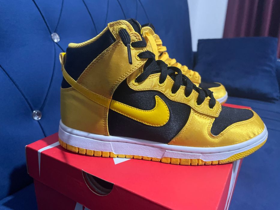 Nike - Pantofi sport, Dunk High Varsity Maize, Negru/Galben; 39