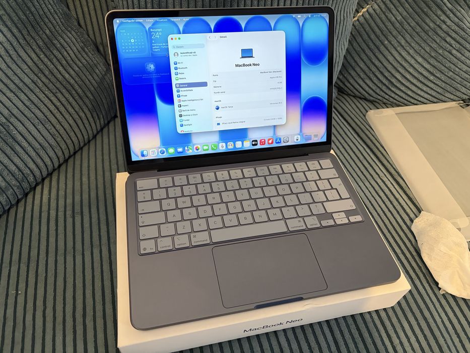 Macbook Neo Indigo 512gb 29 cicluri de incarcare