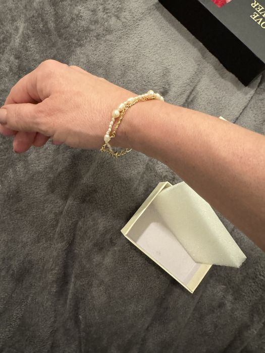 Гривна с позлата и естествени  перли