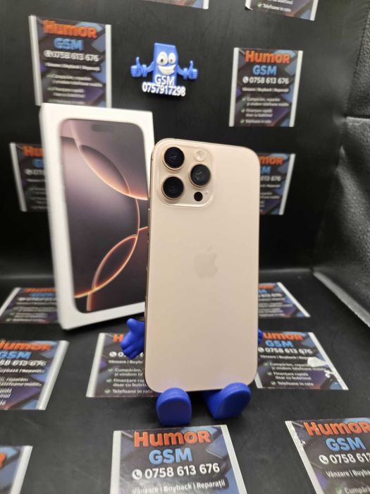 iPhone 16 Pro Max / Desert / 256GB / Baterie 100% / Garanție / Rate