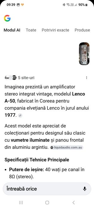 Statie lenco a50 cu vumetre.