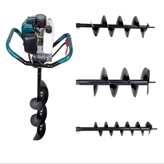 Motoburghiu de pamant Gospodarul Profesionist ED520, 3 CP, foreza pamant cu 3 burghie incluse 100 mm, 150 mm, 200 mm