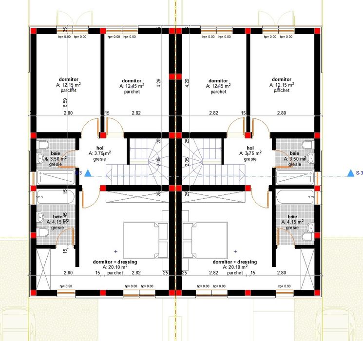 Vand parcela teren , zona Mehala, 440mp , proiect duplex cu autorizatie constructie