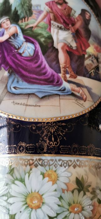 Vaza de colectie portelan Alt Wien cobalt pictura Vanloo