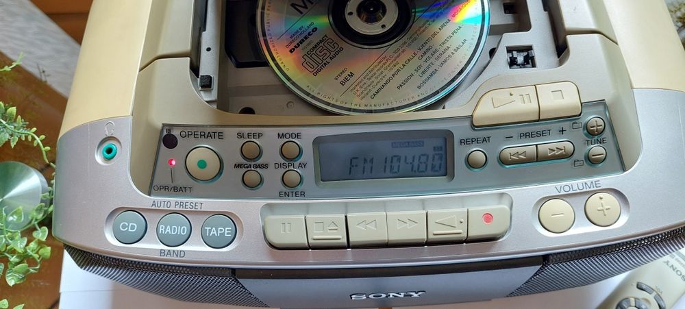 Sony CFD‑S03CPL – radiocasetofon cu CD, revizie completă + telecomandă