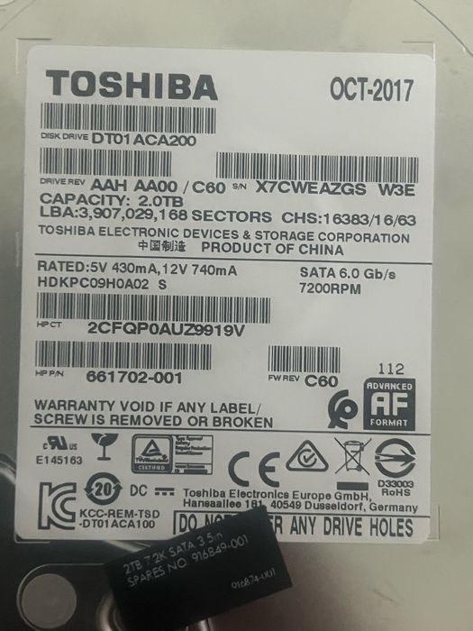 Жесткие диски HDD