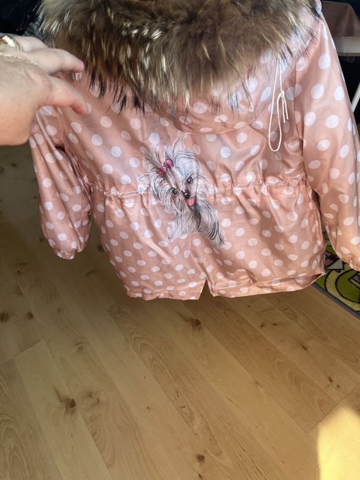 Детско зимно яке с естесвена лисица