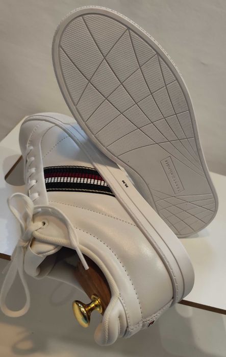 Pantofi sport casual 39 premium Tommy Hilfiger NOI piele naturala moale alb