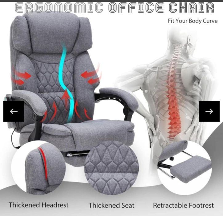 Scaun de birou cu masaj și încălzire