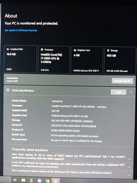 PC 1050 ti i7 16 ram 1tb hdd foarte ieftin