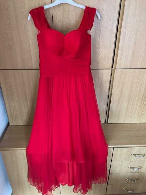 Rochie de ocazie, rosie, din matase 100%