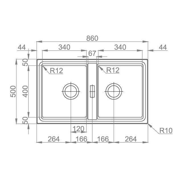 Chiuveta bucatarie cu 2 cuve inox CookingAid FUSION 86BB reversibila