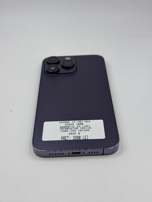 Magazin vinde iphone 14 pro max 256gb 100# Grad B Garantie 24 luni