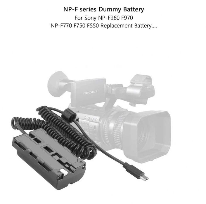 Alimentator USB-C NP-F550 pt Sony F550 F750 F960 F970 lampa, monitor