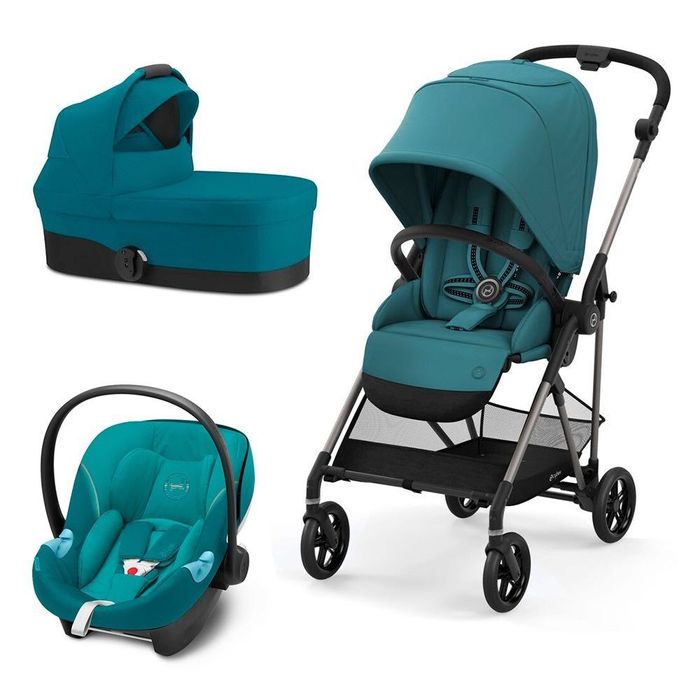 Бебешка количка, кош и столче Cybex Melio 2021 River Blue