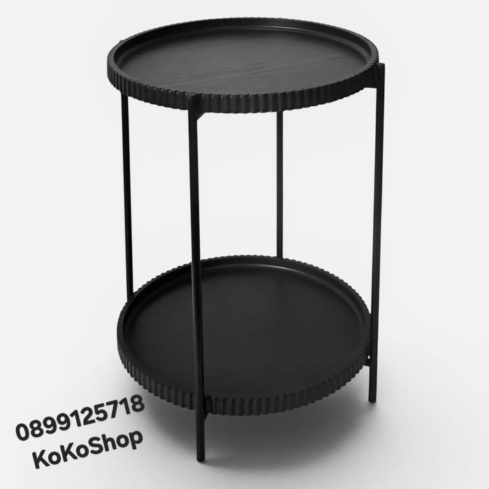 Кръгла маса на две нива, помощна масичка, маса за кафе