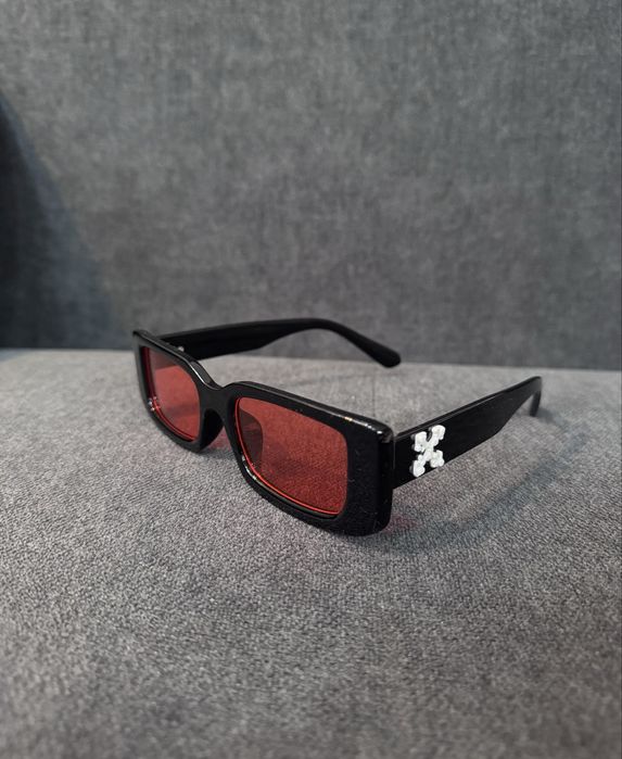 Ochelari off white negru-rosu