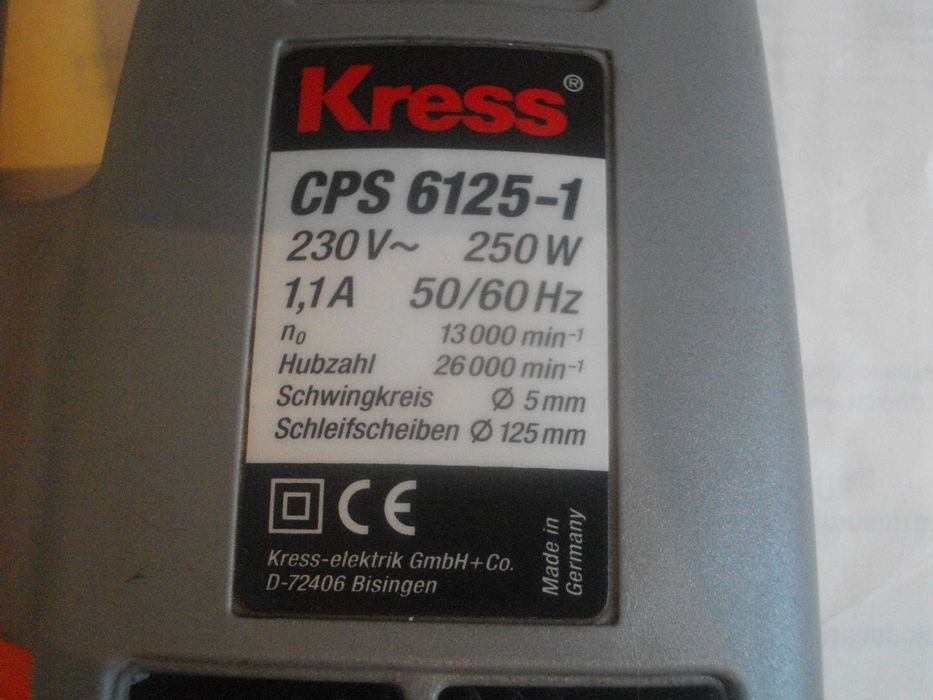 Немски Ексцентър виброшлайф KRESS Зарядно 12V Уред лепене със силикон