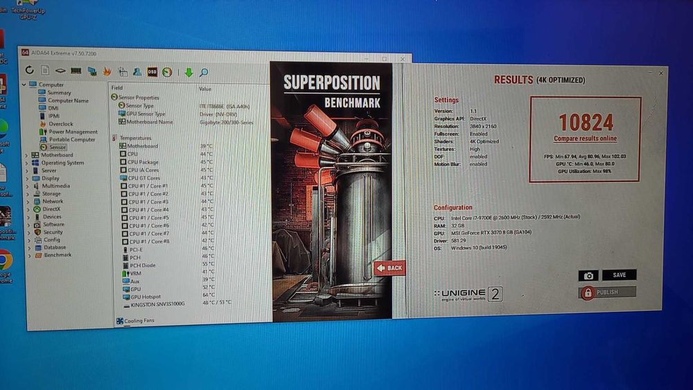 Unitate Gaming cu procesor intel i7 9700 si rtx 3070 , 32 gb ram