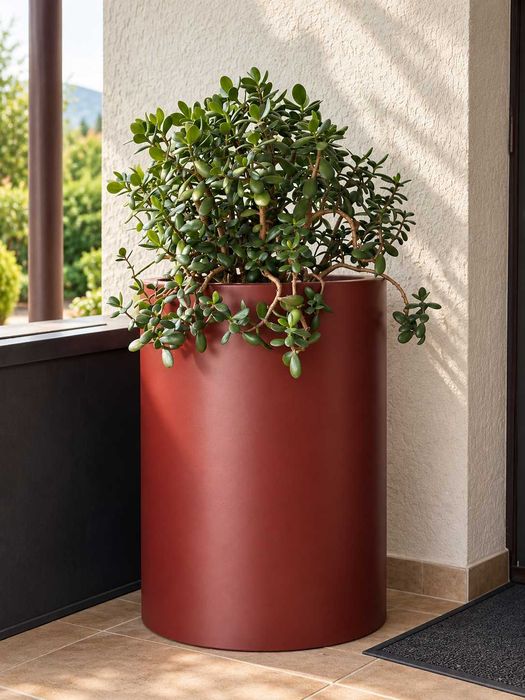 Ghiveci si jardiniera premium din fibra de sticla, diametru x inaltime customizabila, culoare customizabila, pentru spatii publice, terase, restaurant