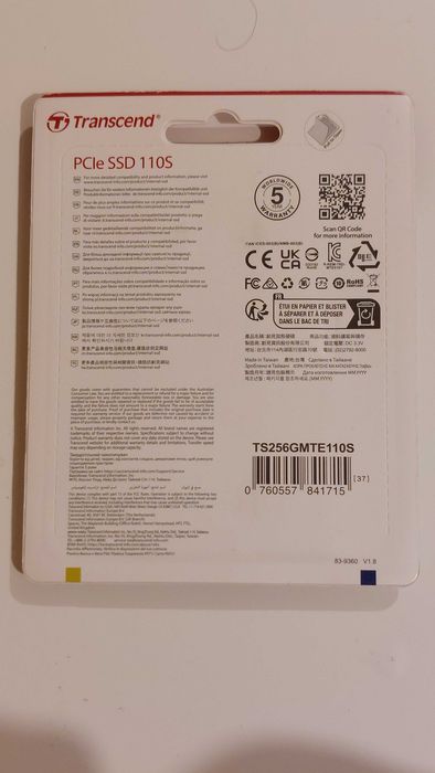SSD 256GB M.2 NVMe PCIe G3x4 Transcend 110S