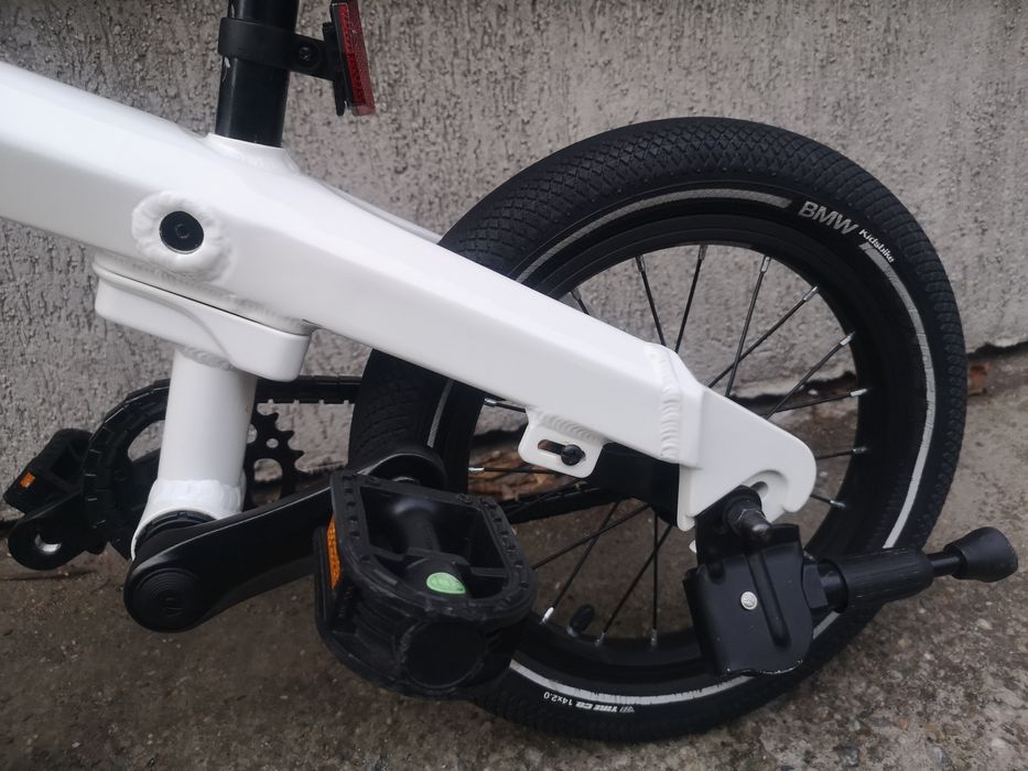 Bicicletă copii BMW Kidsbike 14 Zoll 2 in 1, aluminiu, alb perlat,
