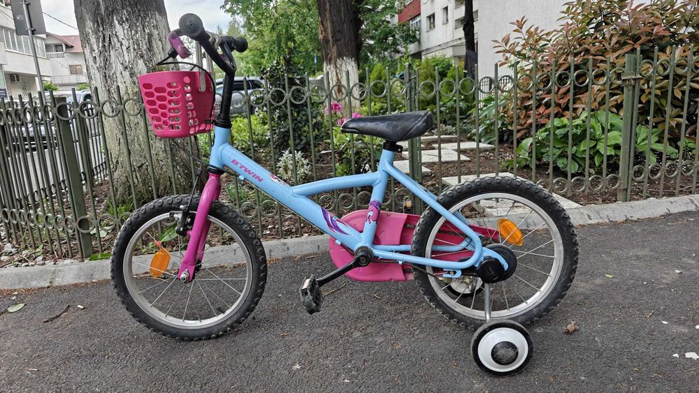 Bicicletă copii BTWIN cu roți ajutătoare detașabile