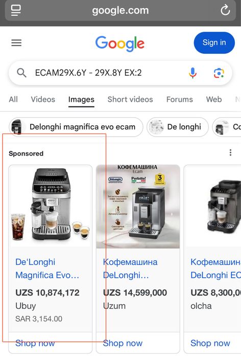 Кофемашина De’Longhi Magnifica/ kofe mashina ECAM29X.6Y - 29X.8Y EX:2