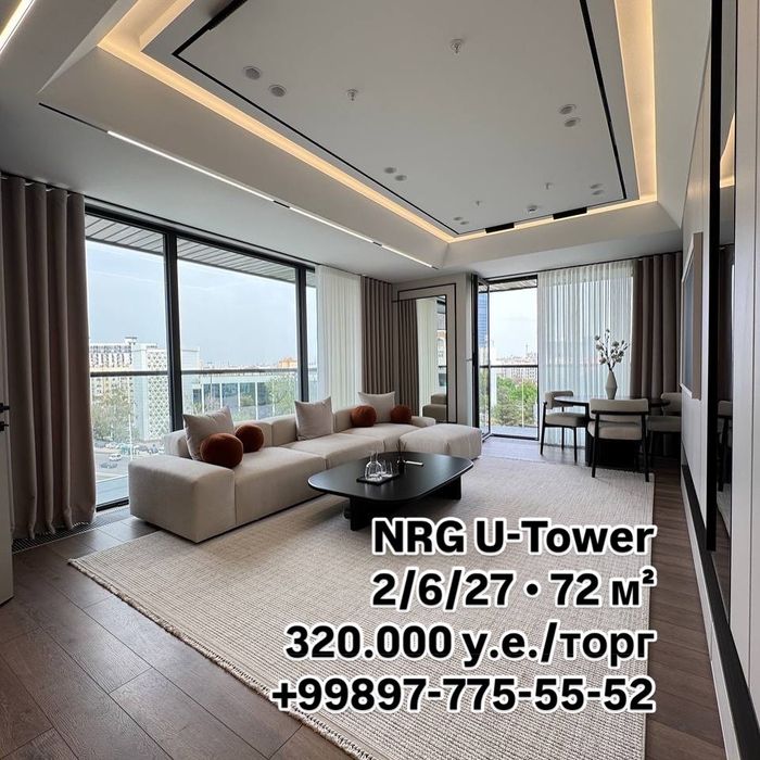 Срочно продается 2 ком квартира NRG U Tower с ремонтом Тошкент сити Др