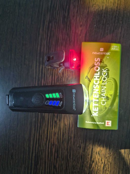 Set Lumini Bicicleta LED litiu-ion, far & stop, Newcential