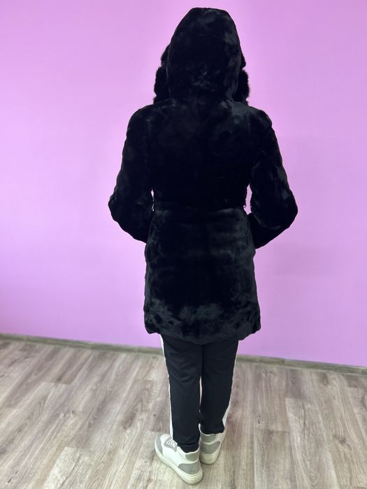 Шуба мутон с норкой