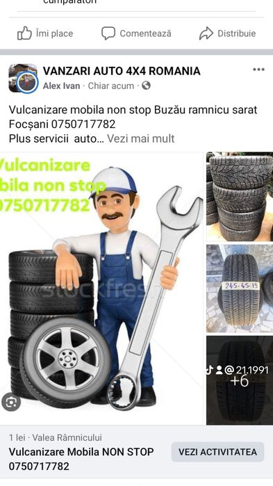Se vinde anvelopa