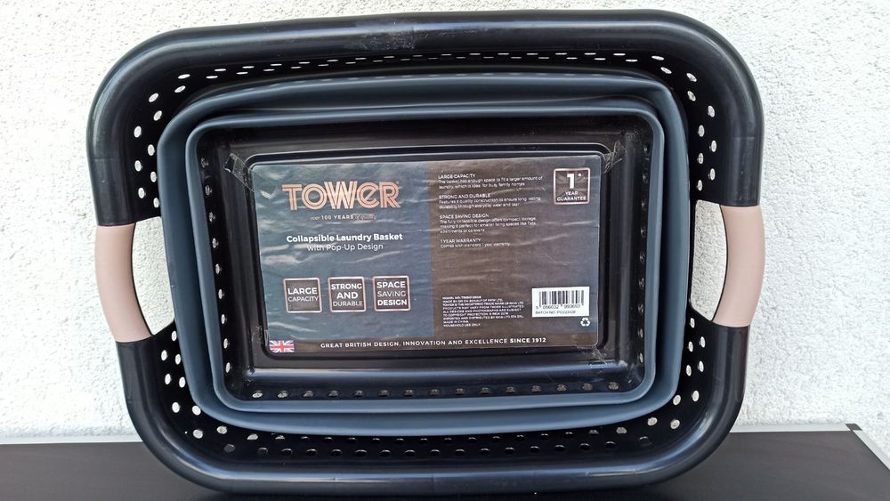 Tower cos de rufe pliabil negru și auriu
economisire spatiu durabil