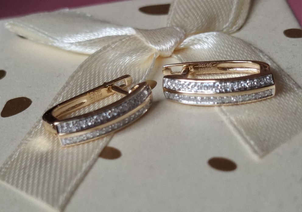 Cercei aur 14k diamante