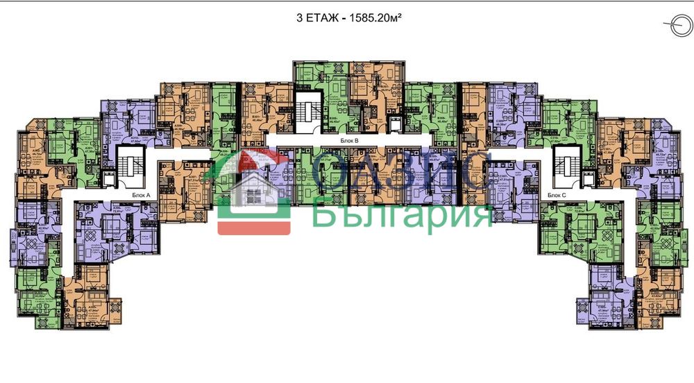 Апартамент с 1 спалня В нов комплекс "Елитония Гардънс 5", Равда, 50.19 кв. м,
