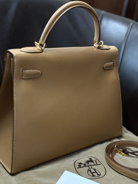 Geantă Hermès Kelly 32 Sellier Gold Epsom