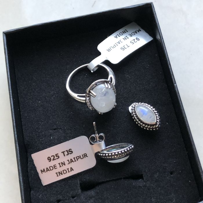 Set delicat argint 925 cu PIATRA LUNII (Moonstone)