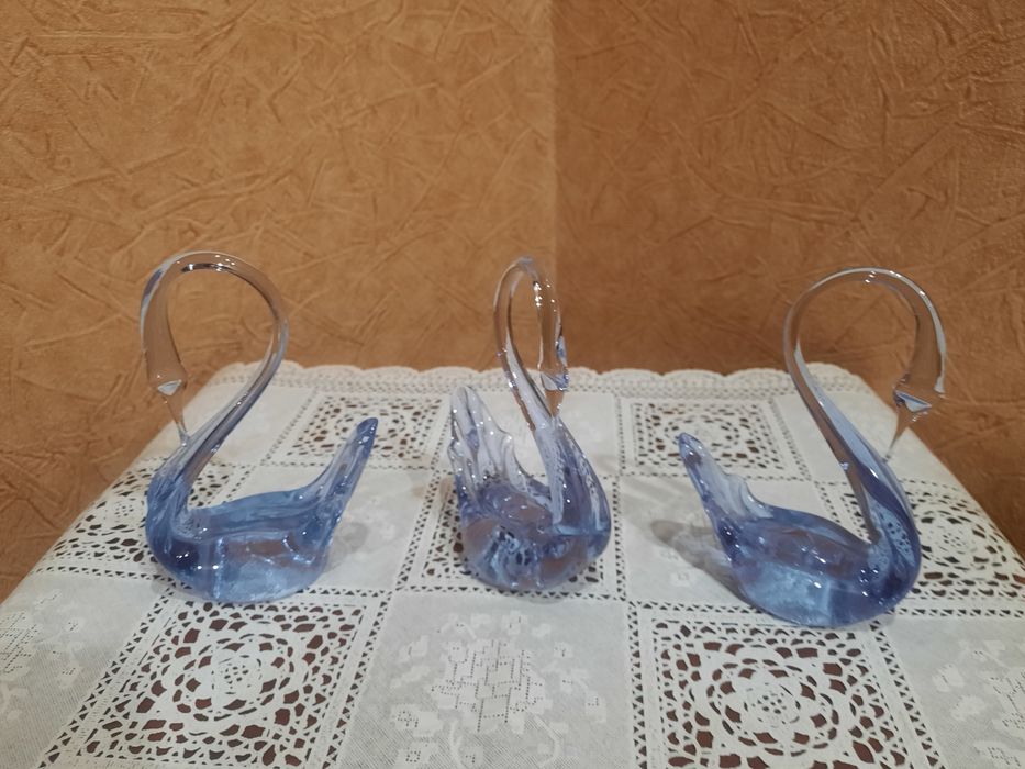 Винтажные хрустальные лебеди 12х9см. В абсолютно идеальном состоянии.