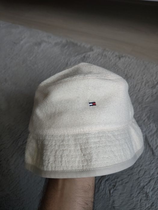 Tommy Hilfiger TH flag fabric bucket hat pălărie culoare crem/bej marimea OS noua originala