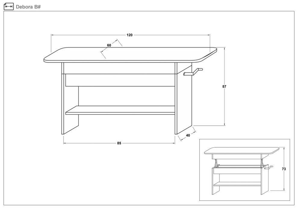 Masa cu mecanism de ridicare