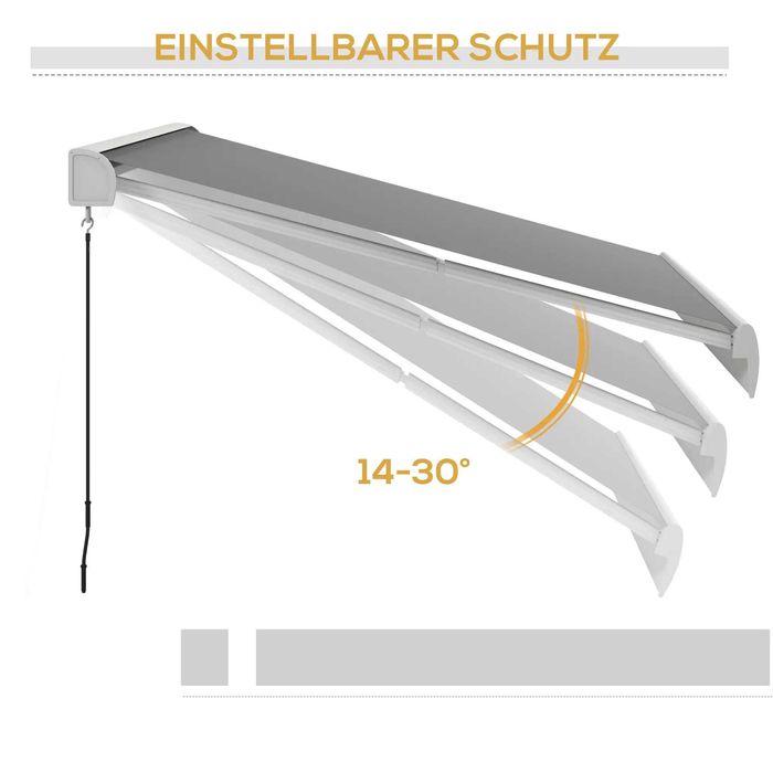 Тента Outsunny, електрическа/ръчно прибираща се,  3 x 2,5 м