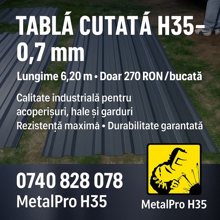 Tabla cutata H35 - 6.20m - grosime 0.7mm